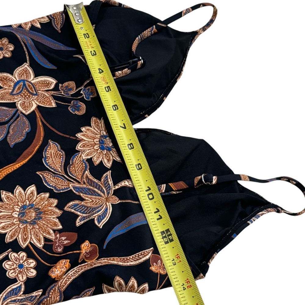 Cupshe Floral One Piece Swimsuit - Black and Orange - Picture 8 of 10